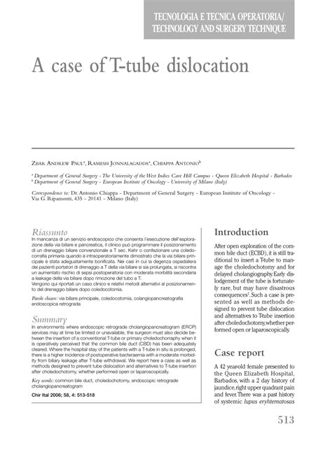 (PDF) A case of T-tube dislocation - ResearchGate