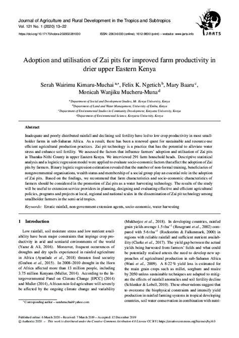 (PDF) Adoption and utilisation of Zai pits for improved … - raincitystudios.com