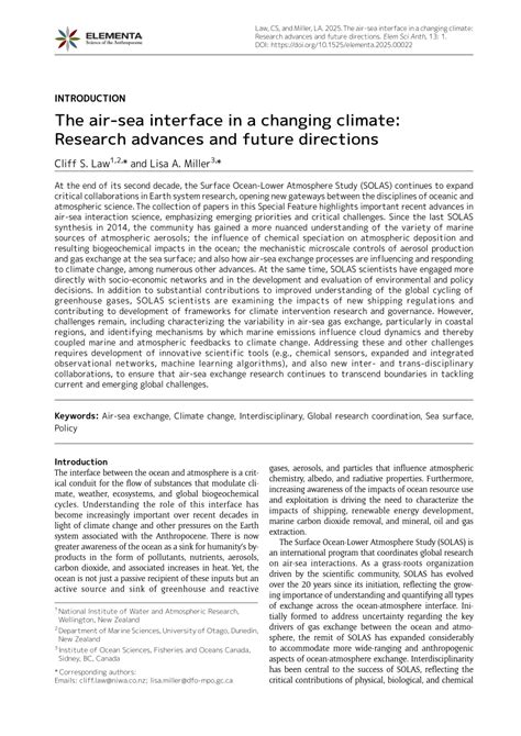 (PDF) Advances in Air–Sea Interactions, Climate ... - ResearchGate - raincitystudios.com