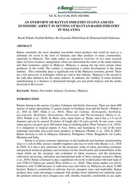 (PDF) AN OVERVIEW OF RATTAN INDUSTRY … - raincitystudios.com