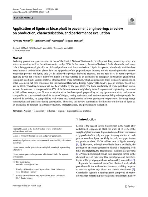 (PDF) Application of lignin as bioasphalt in pavement engineering: a ... - raincitystudios.com