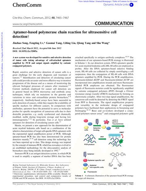 (PDF) Aptamer-based polymerase chain reaction for ultrasensitive cell ... - muktibox.com