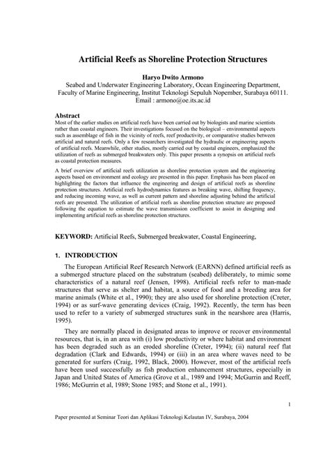 (PDF) Artificial Reefs as Shoreline Protection Structures - raincitystudios.com