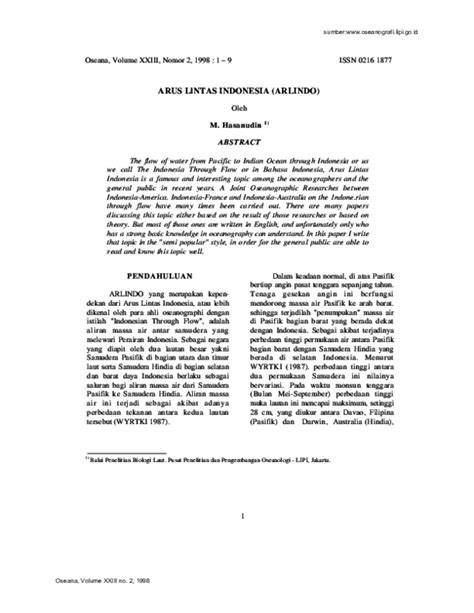 (PDF) ARUS LlNTAS INDONESIA (ARLINDO - raincitystudios.com