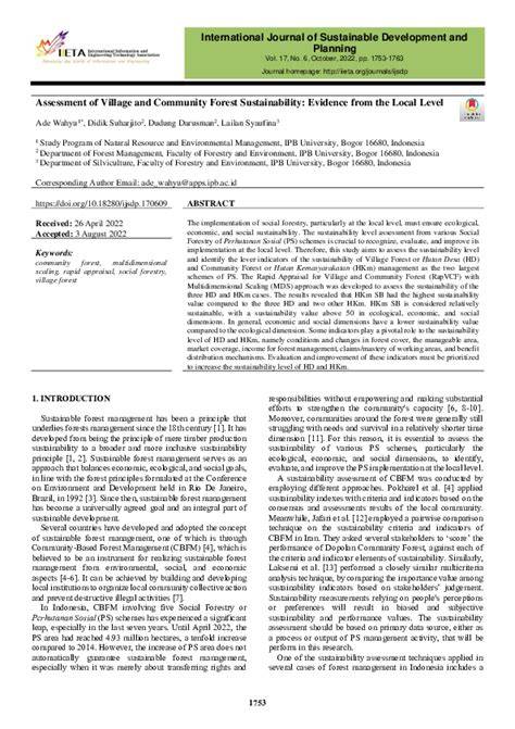 (PDF) Assessment of Village and Community Forest Sustainability ... - raincitystudios.com