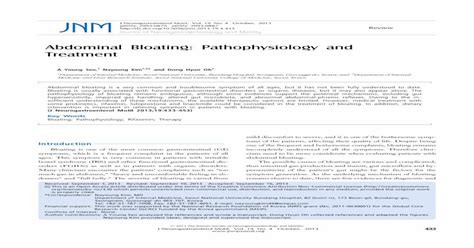 (PDF) Abdominal Bloating: Pathophysiology and Treatment