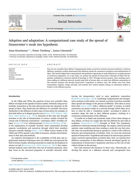 (PDF) Adoption and adaptation: A computational case