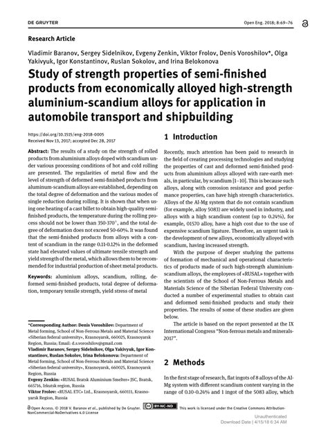 (PDF) Aluminium Scandium Alloys - ResearchGate