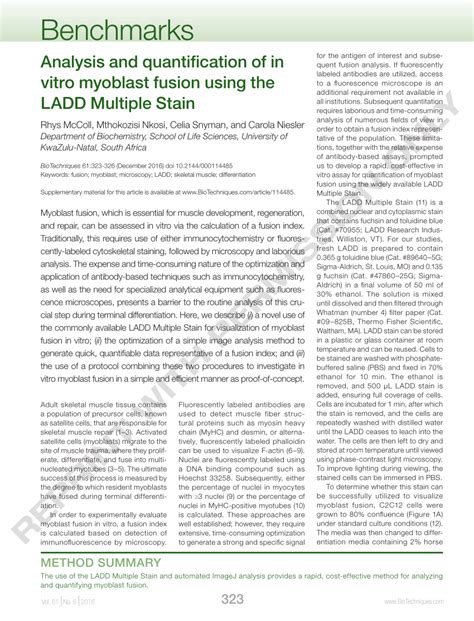 (PDF) Analysis and quantification of in vitro myoblast fusion using …