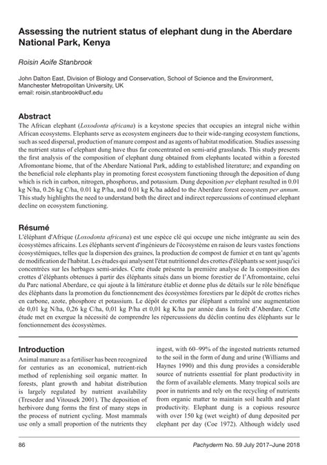 (PDF) Assessing the nutrient status of elephant dung in the …