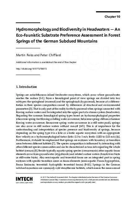 (PDF) Biodiversity and Substrate Preferences in Springs - raincitystudios.com