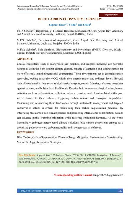 (PDF) BLUE CARBON ECOSYSTEM: A REVIEW - raincitystudios.com