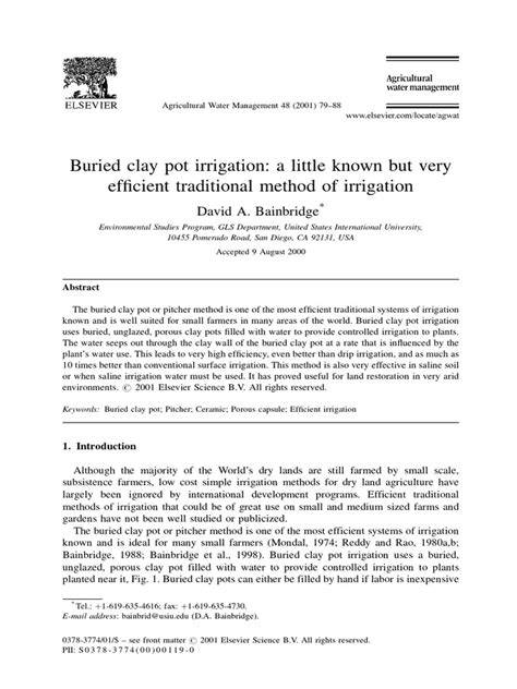 (PDF) Buried Clay pot Irrigation for Efficient and … - raincitystudios.com