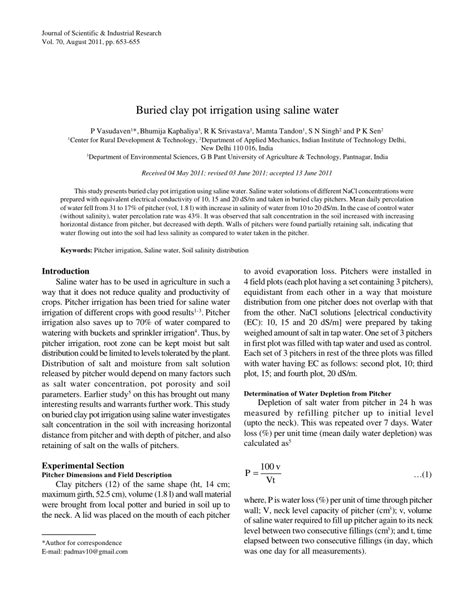 (PDF) Buried clay pot irrigation using saline water - raincitystudios.com
