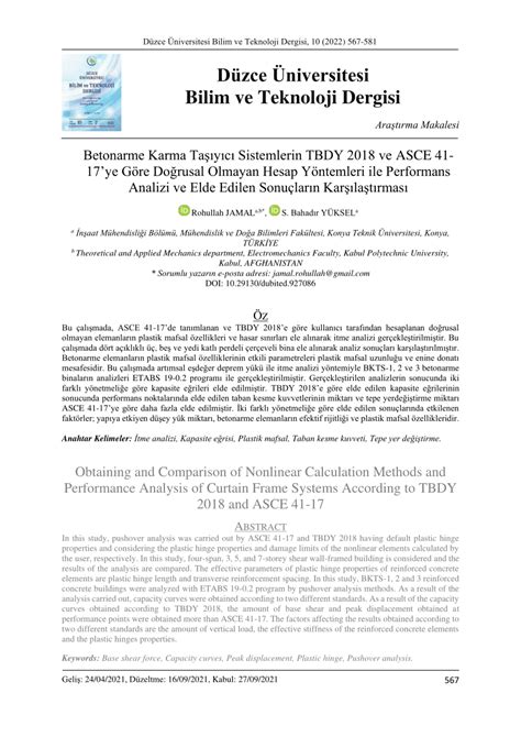 (PDF) Betonarme Karma Taşıyıcı Sistemlerin TBDY 2018 ve .