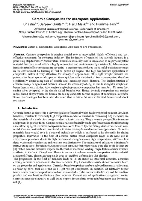 (PDF) Ceramic Composites for Aerospace Applications - wintechmobiles.com