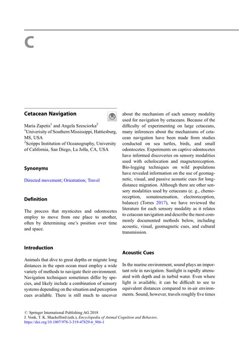 (PDF) Cetacean Navigation - ResearchGate - raincitystudios.com