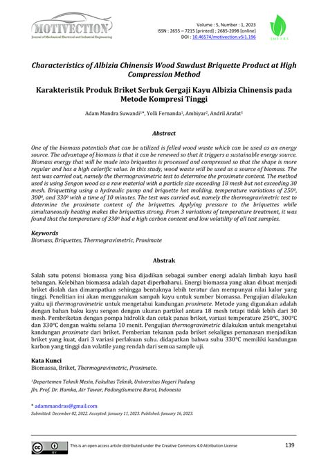 (PDF) Characteristics of Albizia Chinensis Wood Sawdust Briquette ... - raincitystudios.com