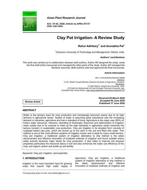 (PDF) Clay Pot Irrigation-A Review Study - ResearchGate - raincitystudios.com
