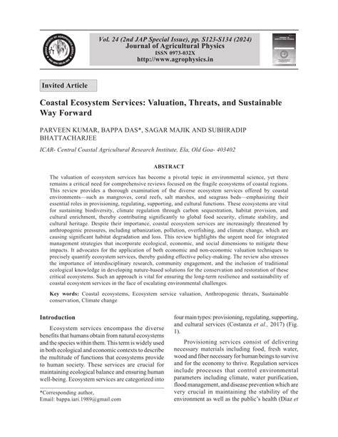 (PDF) Coastal Ecosystem Services: Valuation, Threats, … - raincitystudios.com