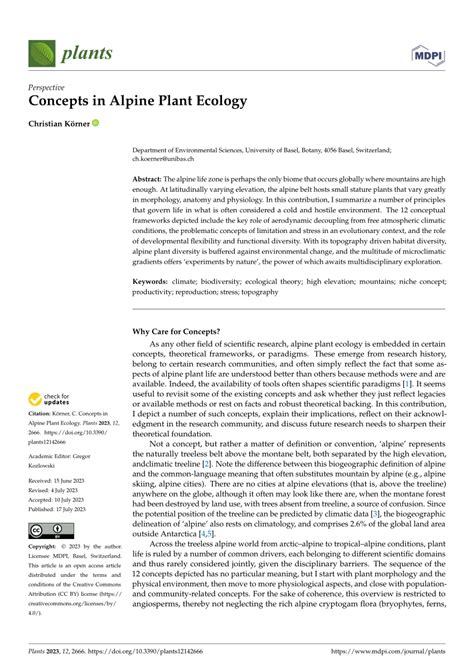 (PDF) Concepts in Alpine Plant Ecology - ResearchGate - muktibox.com