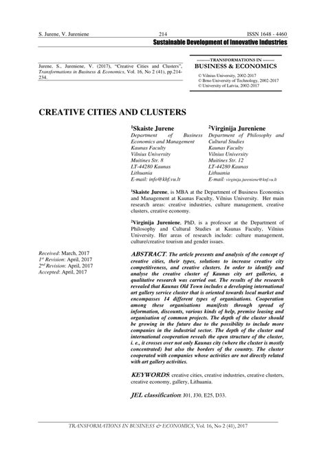 (PDF) Creative cities and clusters - ResearchGate - wintechmobiles.com