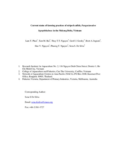 (PDF) Current status of farming practices of striped … - raincitystudios.com
