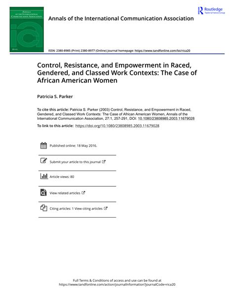 (PDF) Chapter 9: Control, Resistance, and Empowerment in Raced ...