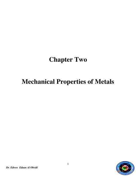 (PDF) Chapter Two Mechanical Properties of Metals