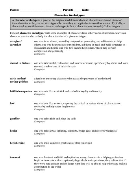 (PDF) Cultural Archetypes Worksheet DOKUMEN.TIPS