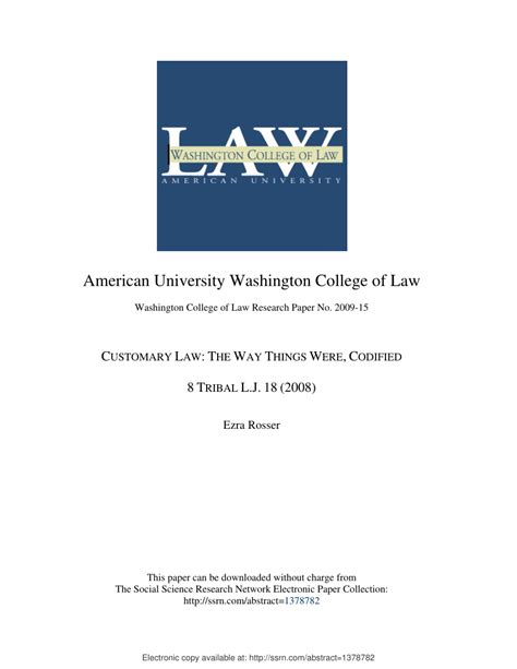 (PDF) Customary Law: The Way Things Were, Codified