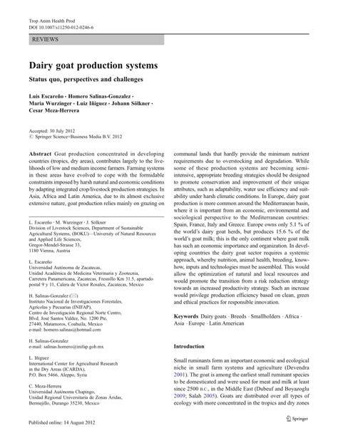 (PDF) Dairy goat production systems - ResearchGate - raincitystudios.com
