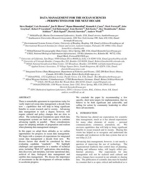(PDF) DATA MANAGEMENT FOR THE OCEAN SCIENCES–PERSPECTIVES FOR THE NEXT ... - raincitystudios.com