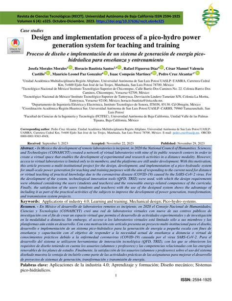 (PDF) Design and implementation process of a pico-hydro power ... - raincitystudios.com