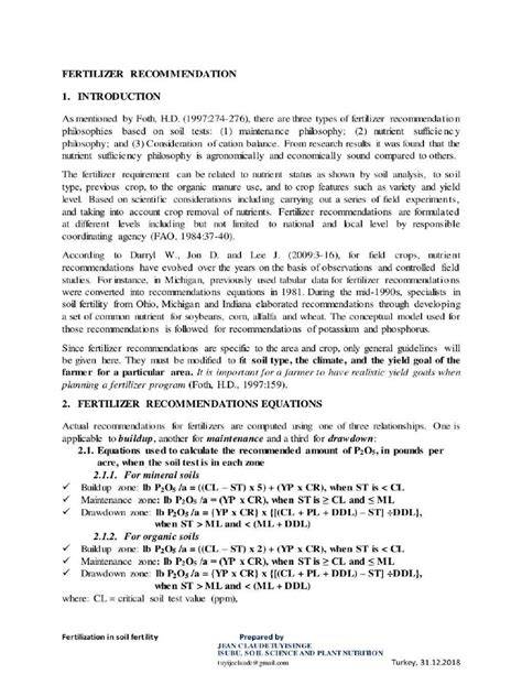 (PDF) Determination of fertilizer rate recommendations … - raincitystudios.com