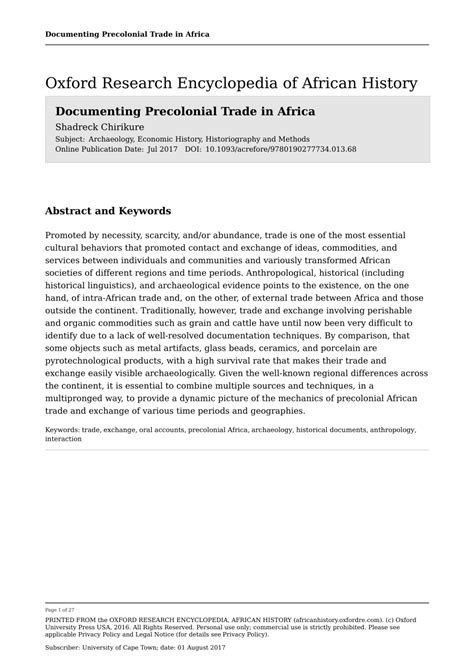(PDF) Documenting Precolonial Trade in Africa - wintechmobiles.com