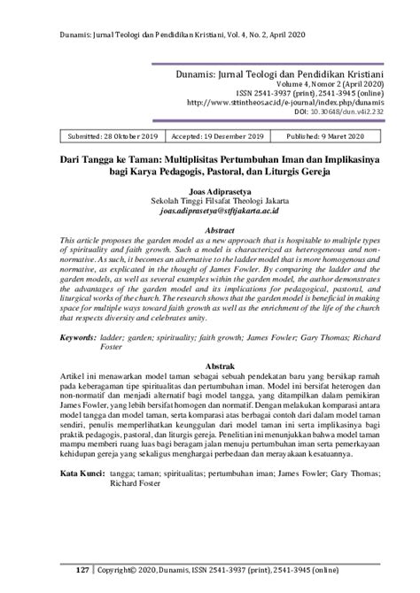 (PDF) Dari Tangga ke Taman: Multiplisitas Pertumbuhan Iman …