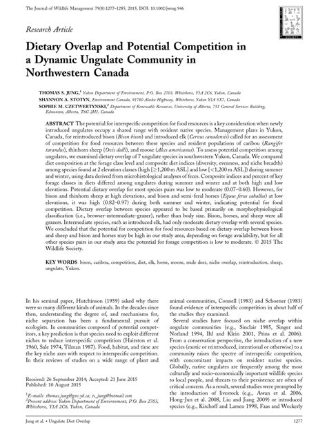 (PDF) Dietary overlap between the potential competitors