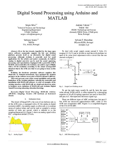 (PDF) Digital sound processing using arduino and MATLAB