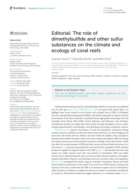 (PDF) Dimethylsulfide and Climate - ResearchGate