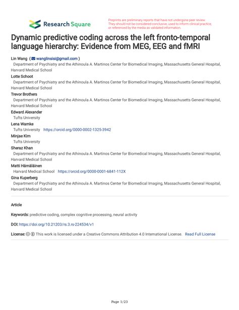 (PDF) Dynamic predictive coding across the left fronto-temporal ...