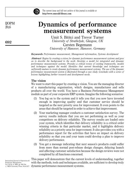 (PDF) Dynamics of performance measurement systems