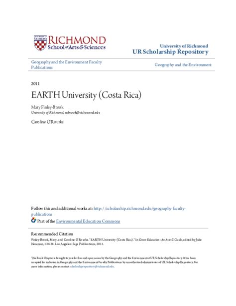 (PDF) EARTH University (Costa Rica) Mary Finley …