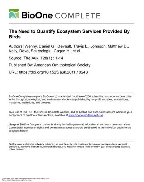 (PDF) Ecosystem Services Provided by Birds - raincitystudios.com