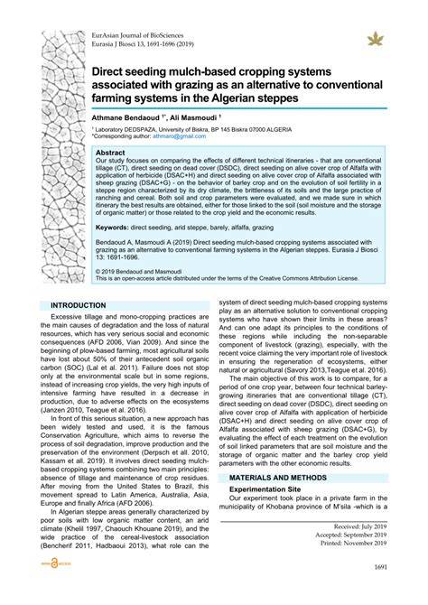 (PDF) Effect of Direct Seeding Mulch-Based Systems … - raincitystudios.com
