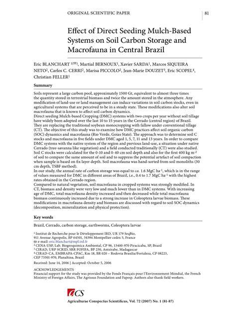 (PDF) Effect of direct seeding mulch-based systems on soil carbon ... - raincitystudios.com