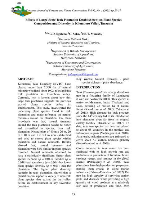 (PDF) Effects of Large-Scale Teak Plantation - raincitystudios.com