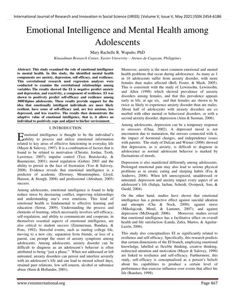 (PDF) Emotional Mental Health Among Adolescents: A Profiling ... - wintechmobiles.com