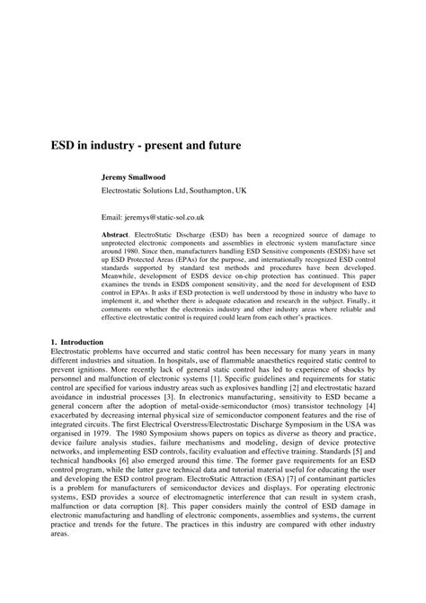 (PDF) ESD in industry -present and future