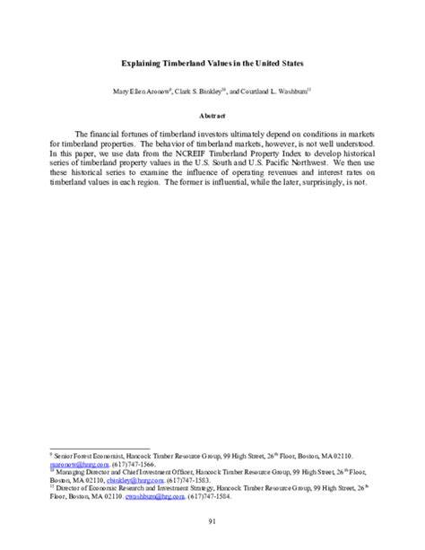 (PDF) Explaining Timberland Values in the United States - raincitystudios.com